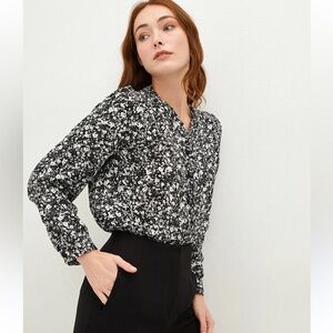 Lucky Brand Parisian Ditsy Floral Long Sleeve Blouse
